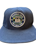 Only NY Broadway Local Strapback Hat Navy NYC Train Patch Leather Strap Rare